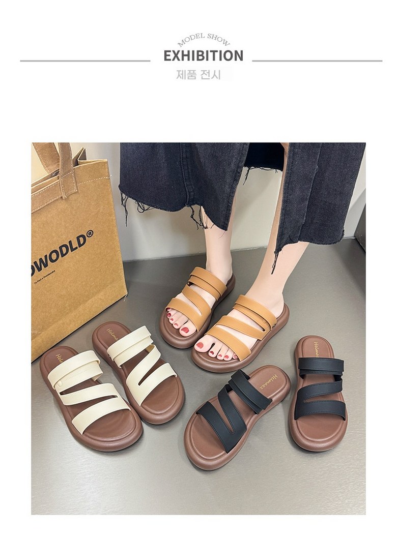 여름 여성 슬리퍼 여성뮬슬리퍼형샌들