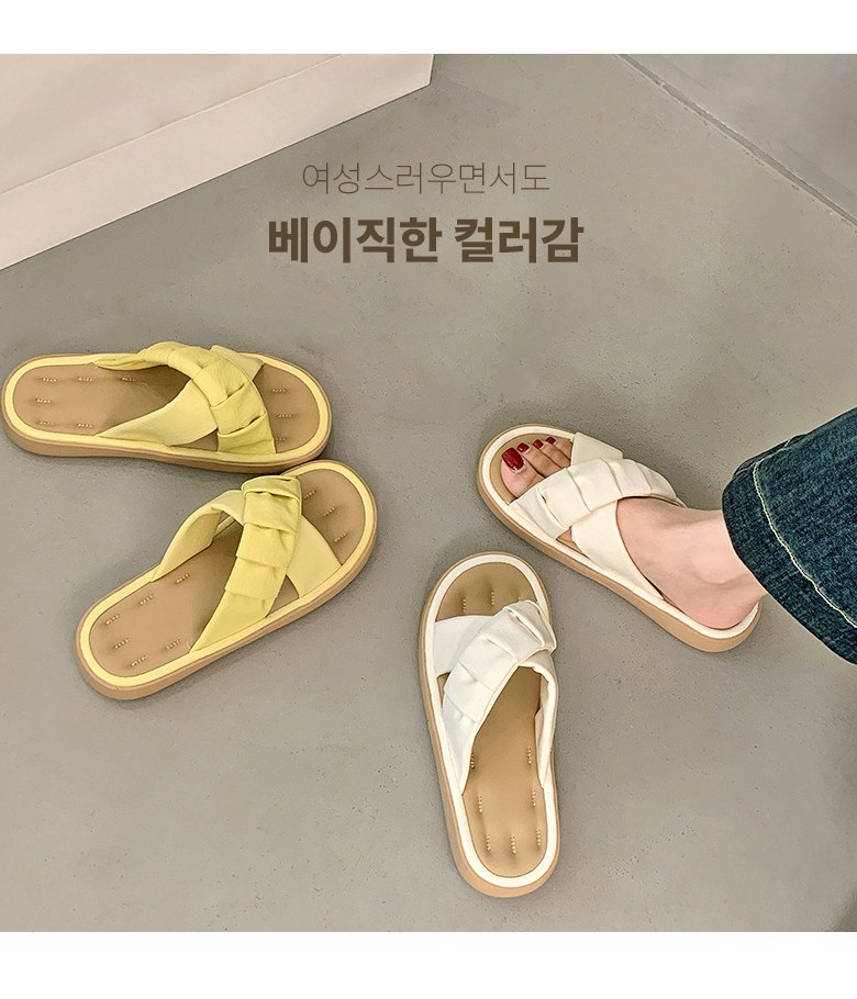 여성 발편한 스트랩 여성뮬슬리퍼형샌들