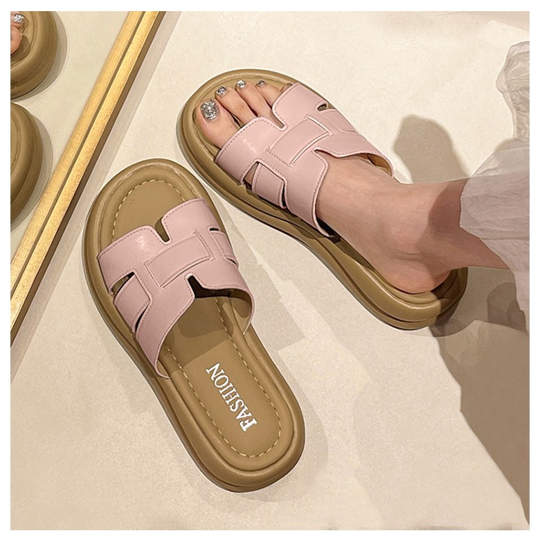 여성 발편한 통굽 여성뮬슬리퍼형샌들