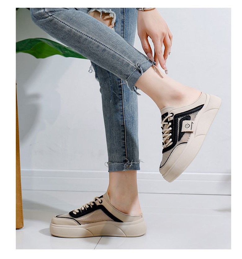 여성 발편한 메쉬 여성뮬슬리퍼형샌들