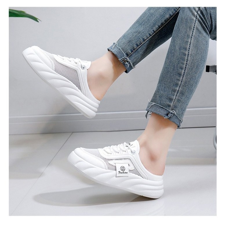 여성 볼넓은 통굽 여성뮬슬리퍼형샌들