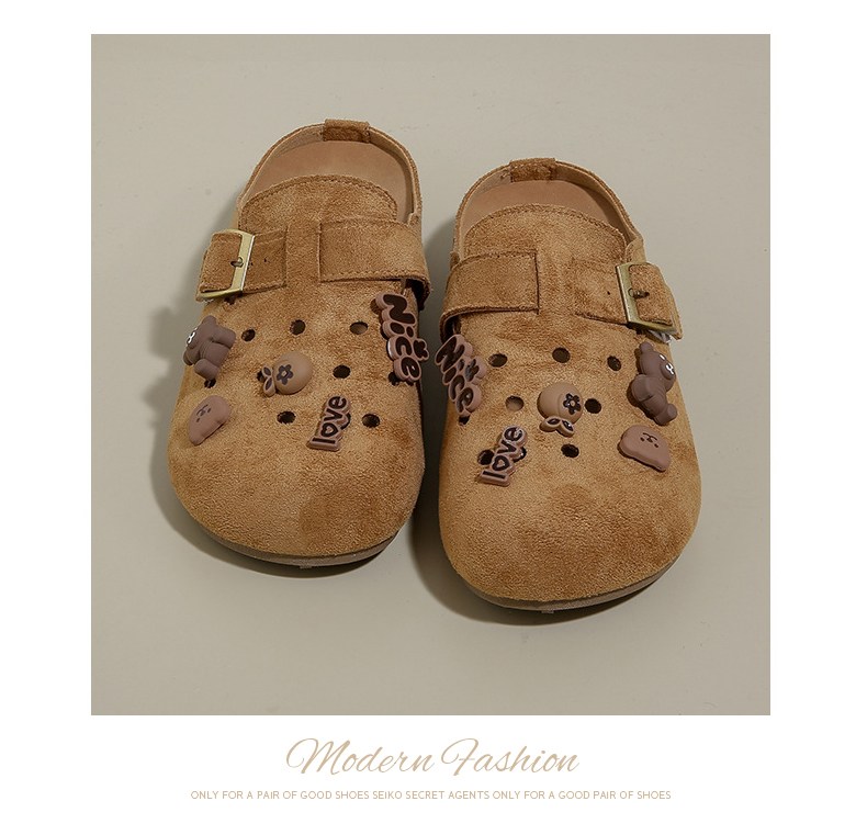 여성 귀여운 파츠 여성뮬슬리퍼형샌들