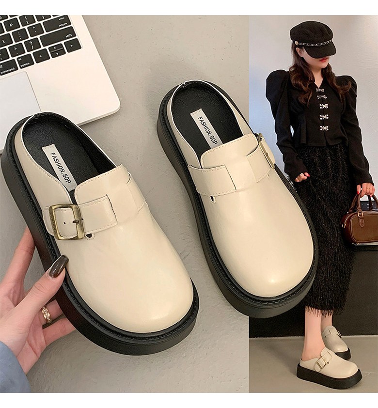 여성 발편한 통굽 여성뮬슬리퍼형샌들