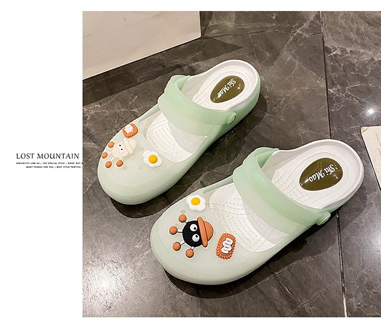 여성 발편한 캐릭터 여성뮬슬리퍼형샌들