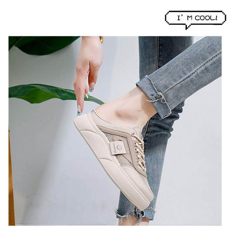 여성 발편한 메쉬 여성뮬슬리퍼형샌들