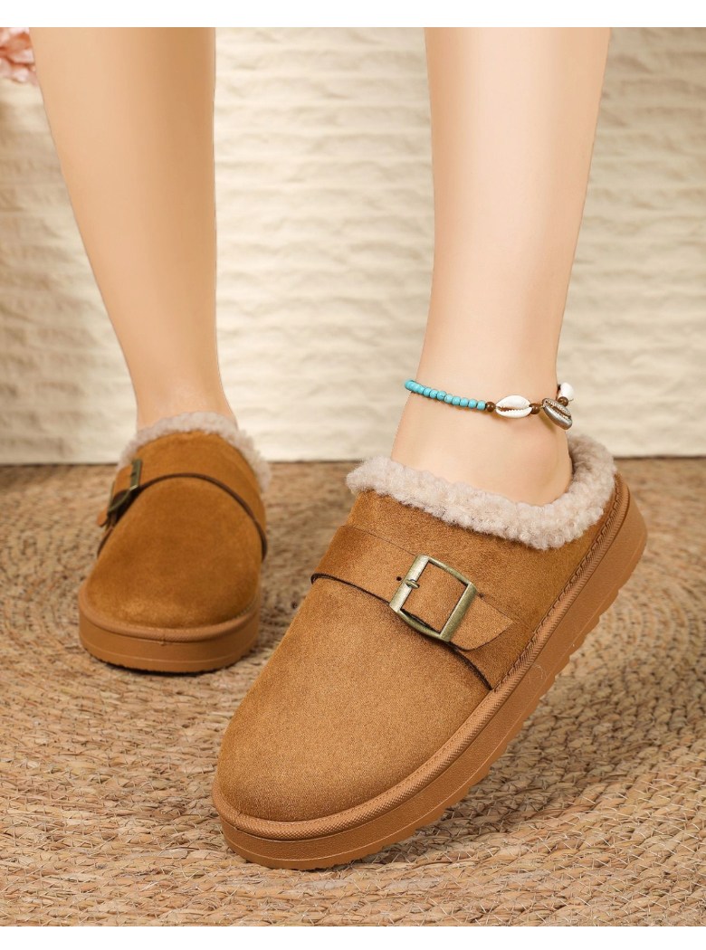 여성 빈티지 털 여성뮬슬리퍼형샌들