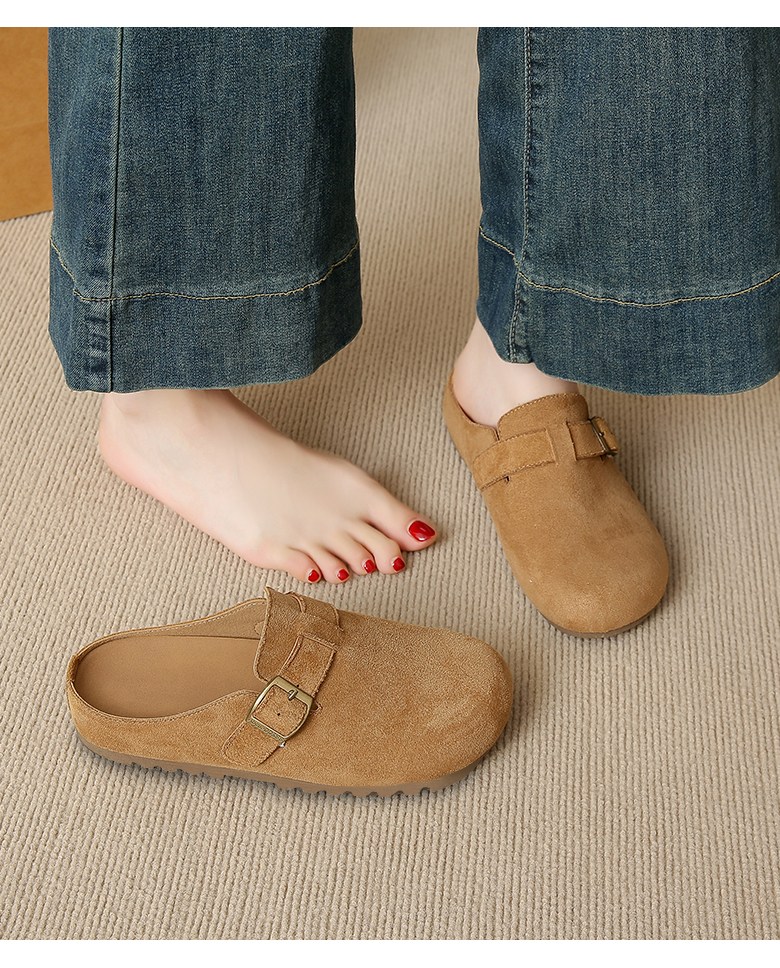 여성 발편한 플랫 여성뮬슬리퍼형샌들