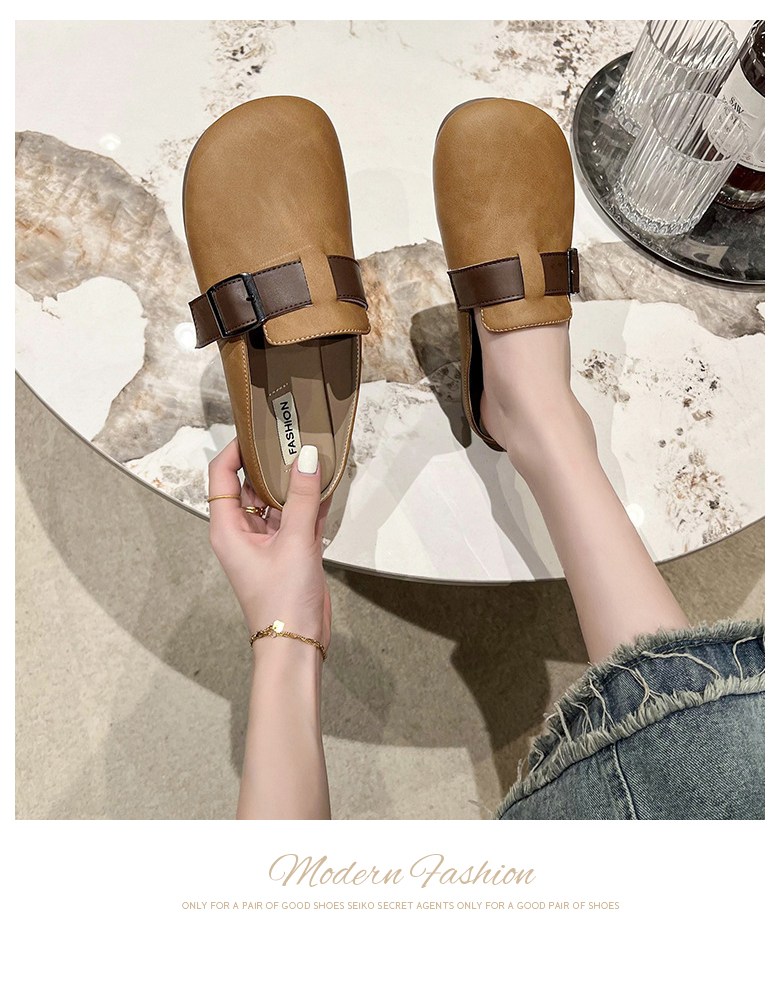 여성 발편한 반 여성뮬슬리퍼형샌들