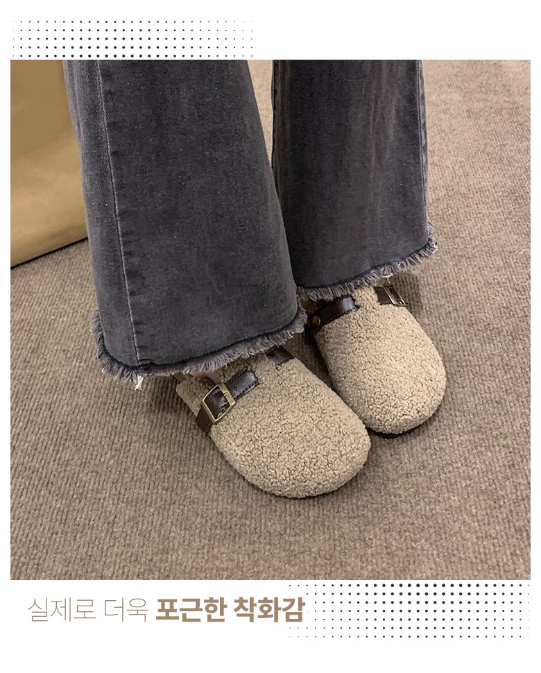 여성 따뜻한 뮬 여성뮬슬리퍼형샌들