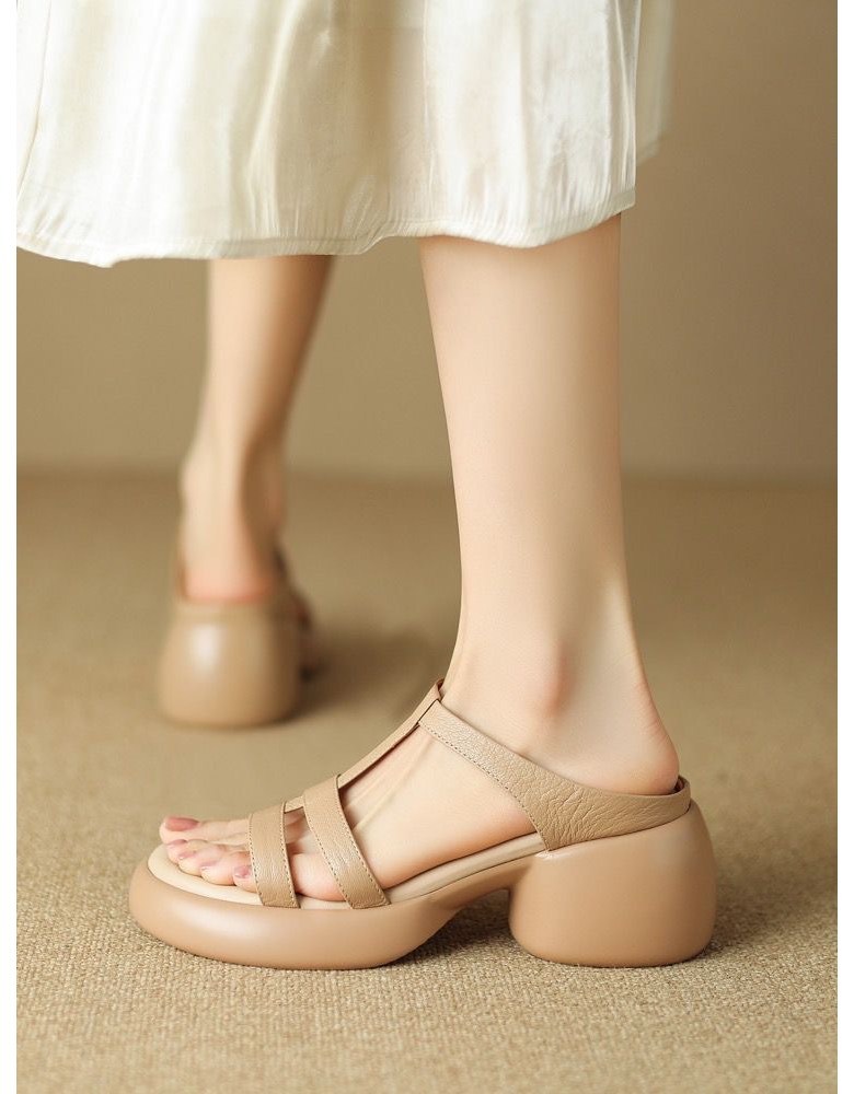 여성 여름 샌들 여성뮬슬리퍼형샌들