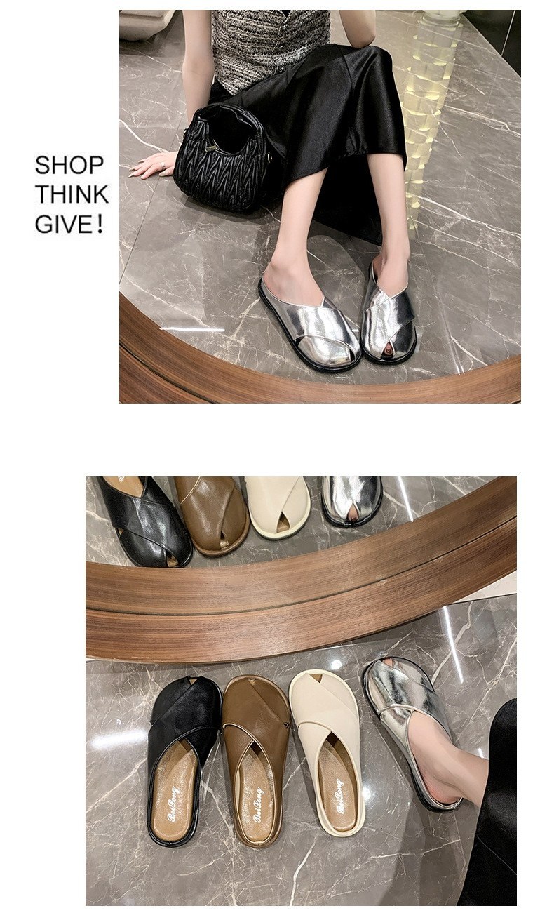 여성 트렌디 발편한 여성뮬슬리퍼형샌들