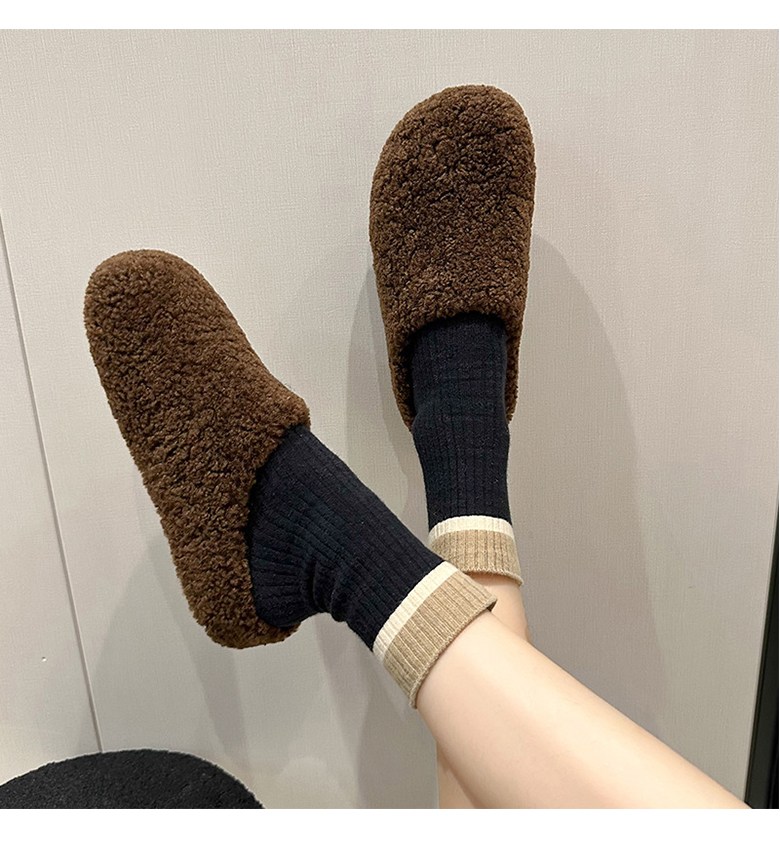 여성 발편한 털 여성뮬슬리퍼형샌들