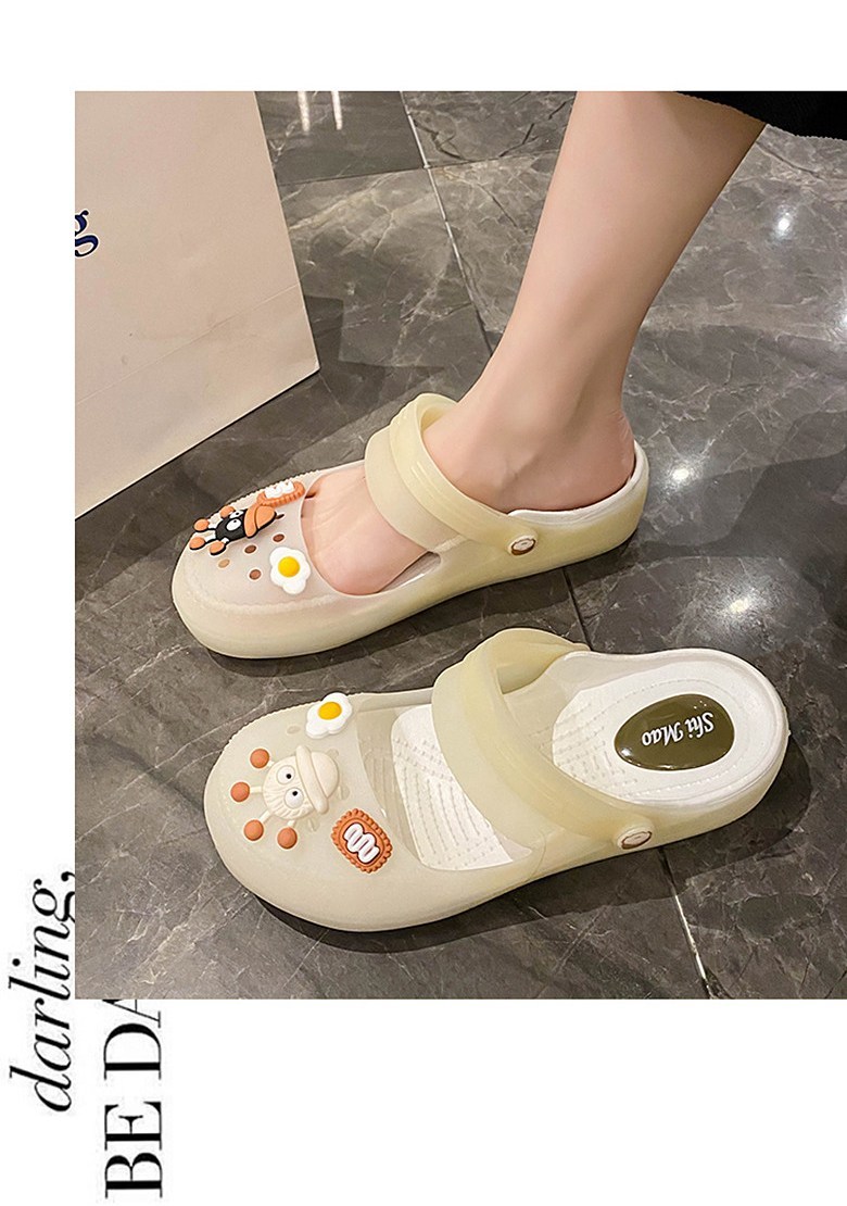 여성 발편한 캐릭터 여성뮬슬리퍼형샌들