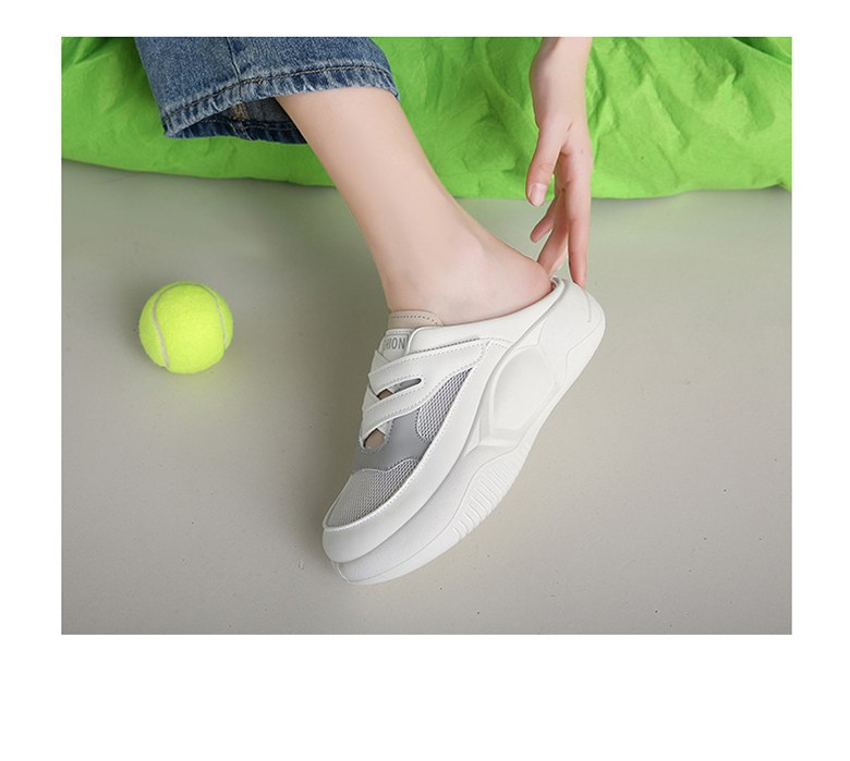 여성 볼넓은 메쉬 여성뮬슬리퍼형샌들