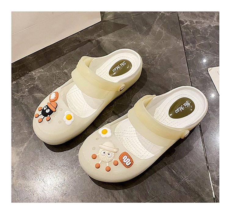 여성 발편한 캐릭터 여성뮬슬리퍼형샌들