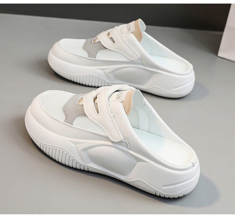 여성 볼넓은 메쉬 여성뮬슬리퍼형샌들