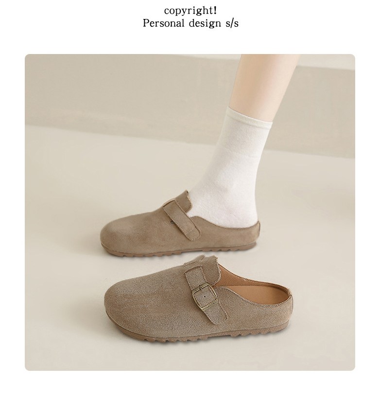 여성 발편한 플랫 여성뮬슬리퍼형샌들