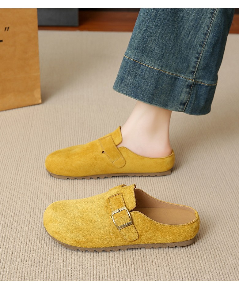 여성 발편한 플랫 여성뮬슬리퍼형샌들
