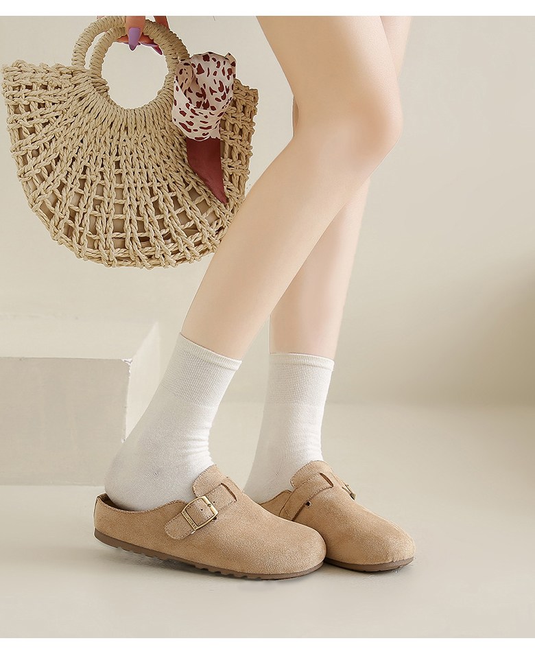 여성 발편한 플랫 여성뮬슬리퍼형샌들