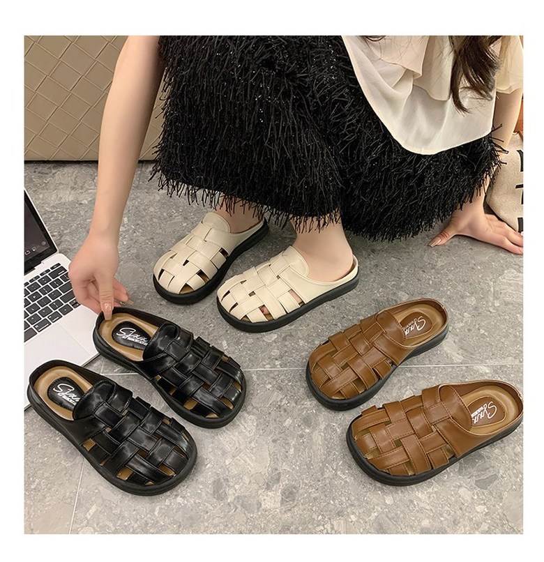 여성 발편한 사계절 여성뮬슬리퍼형샌들