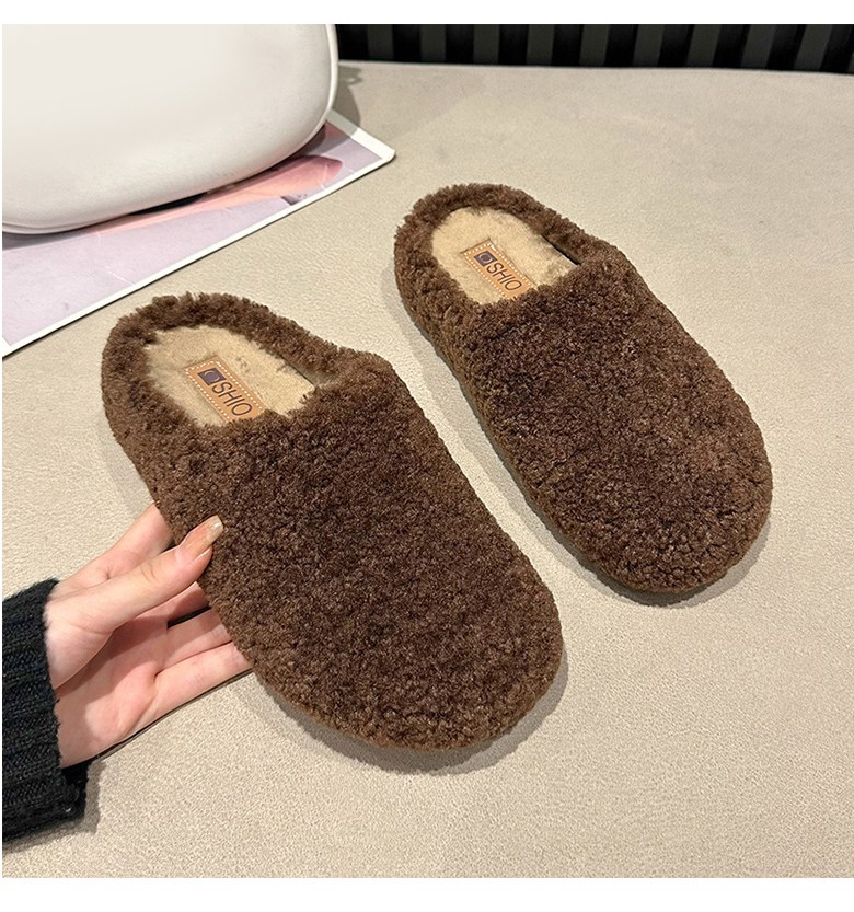 여성 발편한 털 여성뮬슬리퍼형샌들