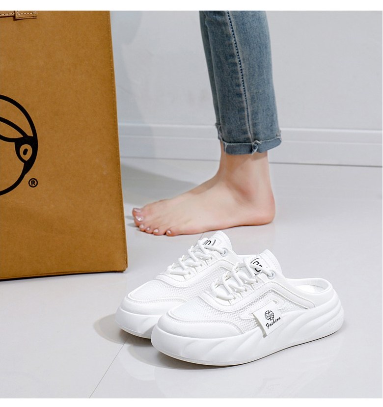 여성 볼넓은 통굽 여성뮬슬리퍼형샌들