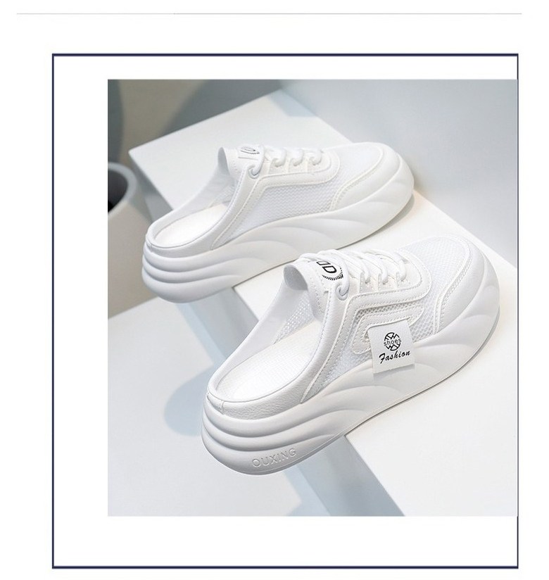 여성 볼넓은 통굽 여성뮬슬리퍼형샌들