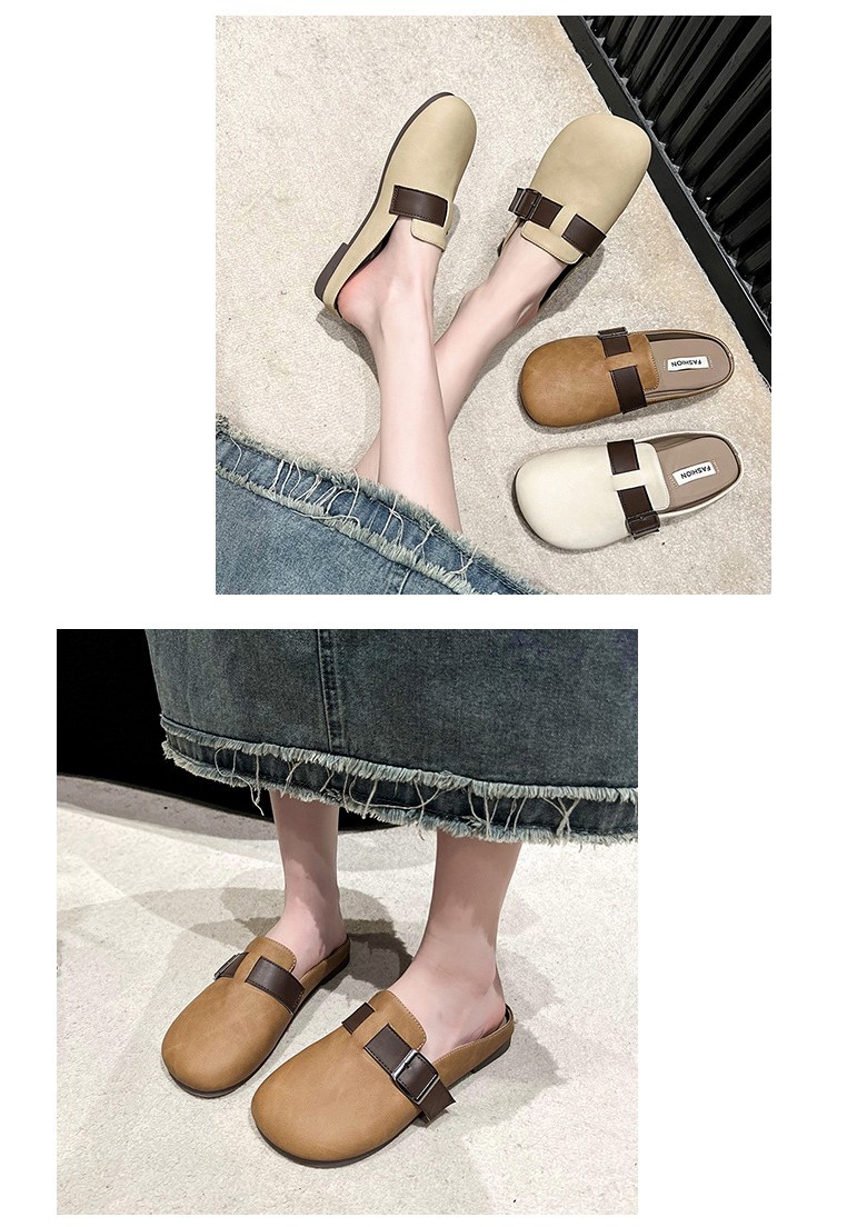 여성 발편한 반 여성뮬슬리퍼형샌들