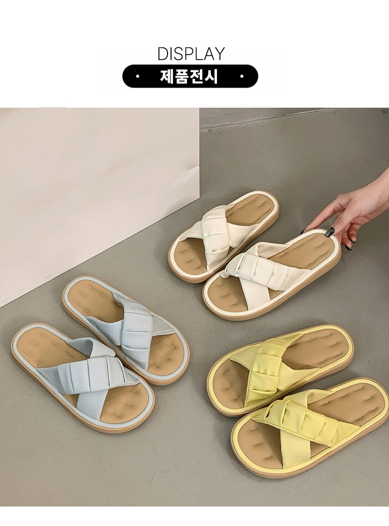 여성 발편한 스트랩 여성뮬슬리퍼형샌들
