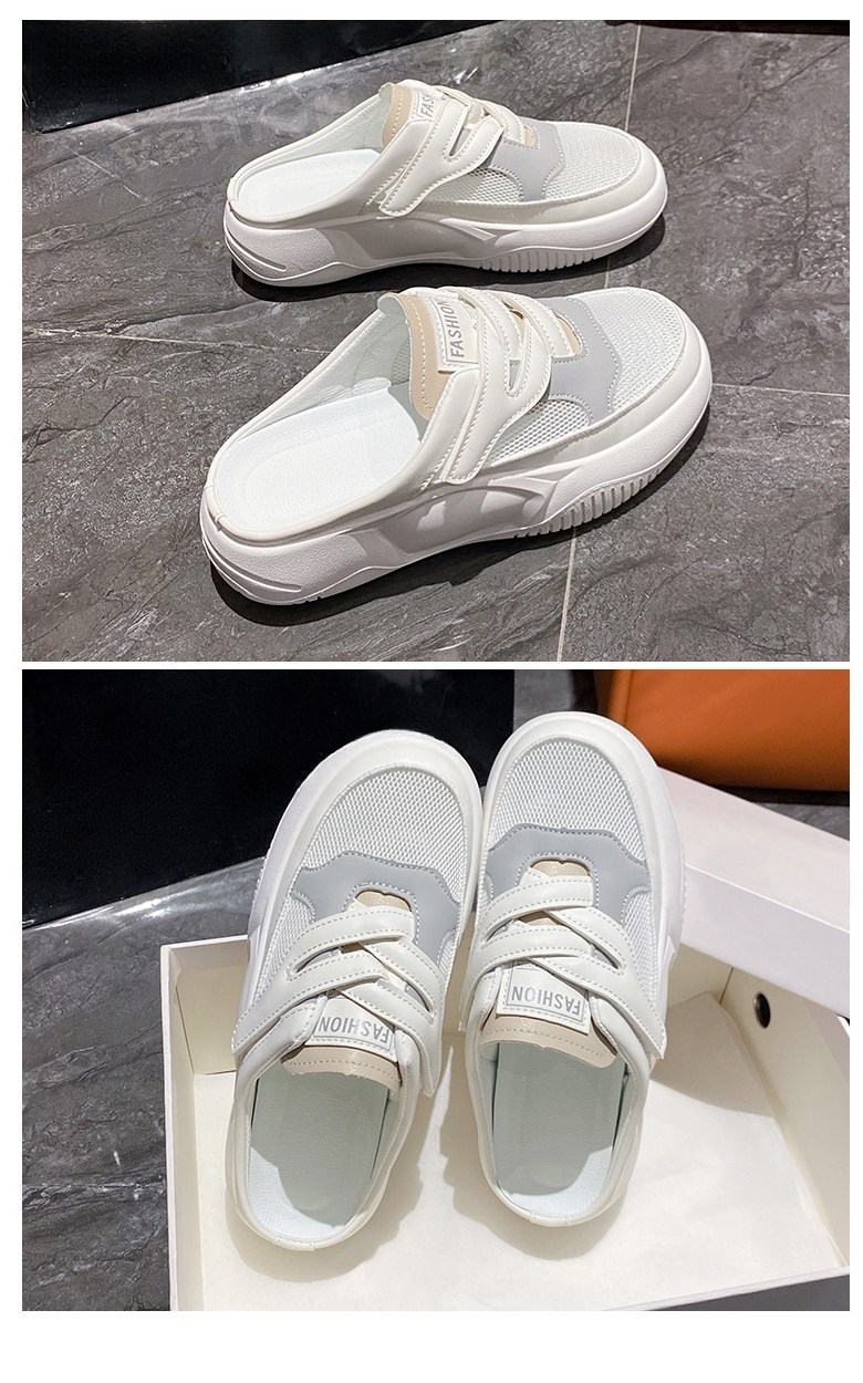 여성 볼넓은 메쉬 여성뮬슬리퍼형샌들