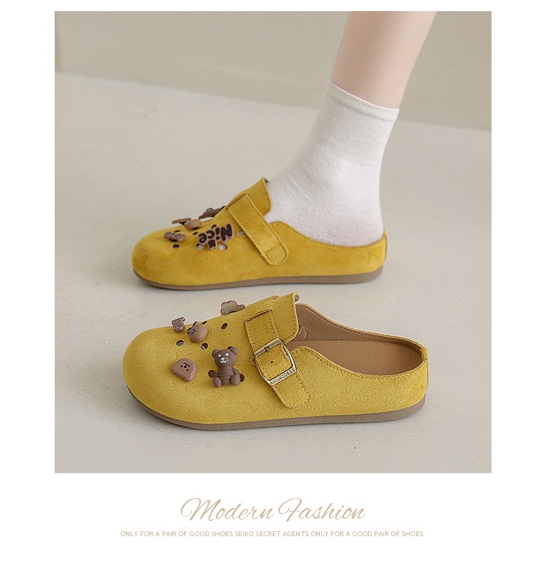 여성 귀여운 파츠 여성뮬슬리퍼형샌들