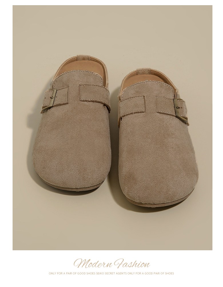 여성 발편한 플랫 여성뮬슬리퍼형샌들