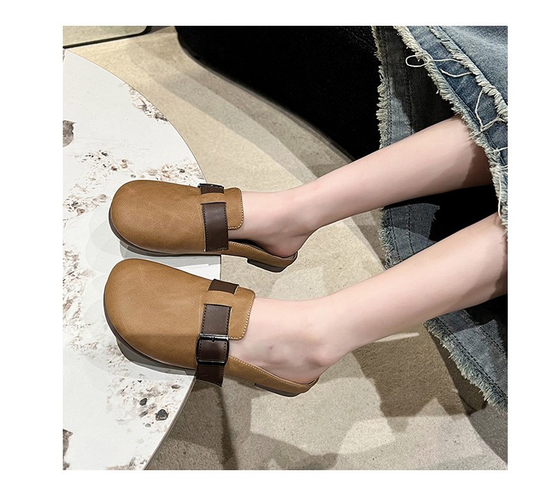 여성 발편한 반 여성뮬슬리퍼형샌들