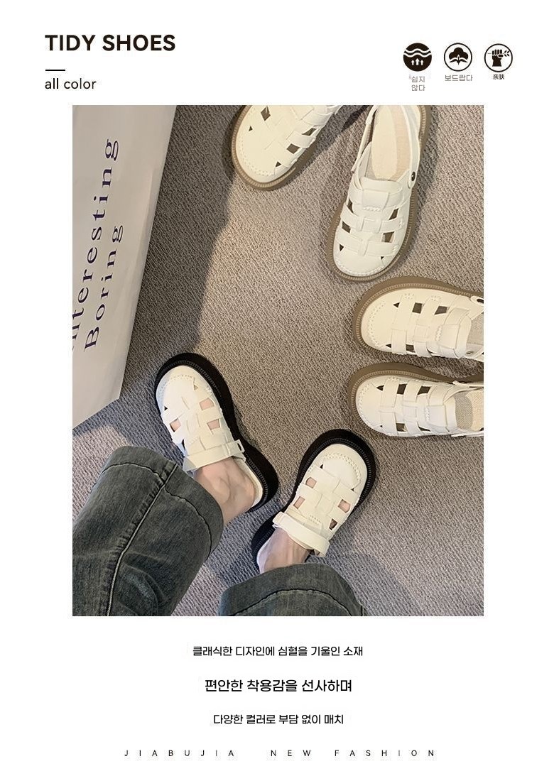 여성 키높이 여름샌들 여성뮬슬리퍼형샌들