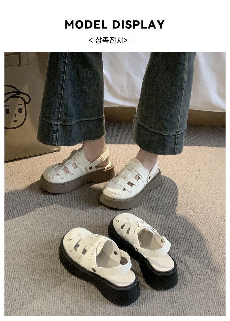 여성 키높이 여름샌들 여성뮬슬리퍼형샌들