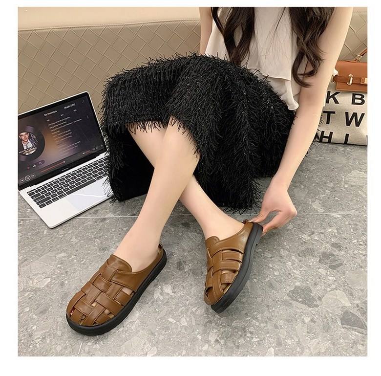 여성 발편한 사계절 여성뮬슬리퍼형샌들