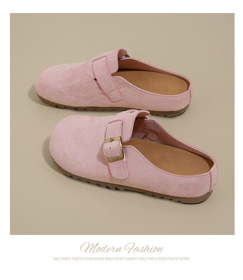 여성 발편한 플랫 여성뮬슬리퍼형샌들