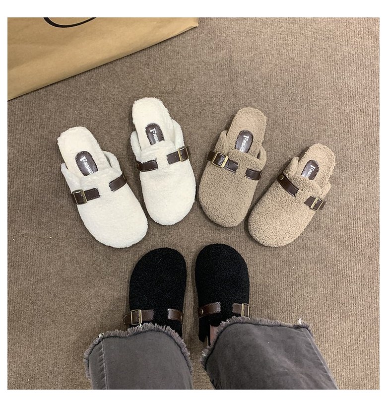 여성 따뜻한 뮬 여성뮬슬리퍼형샌들