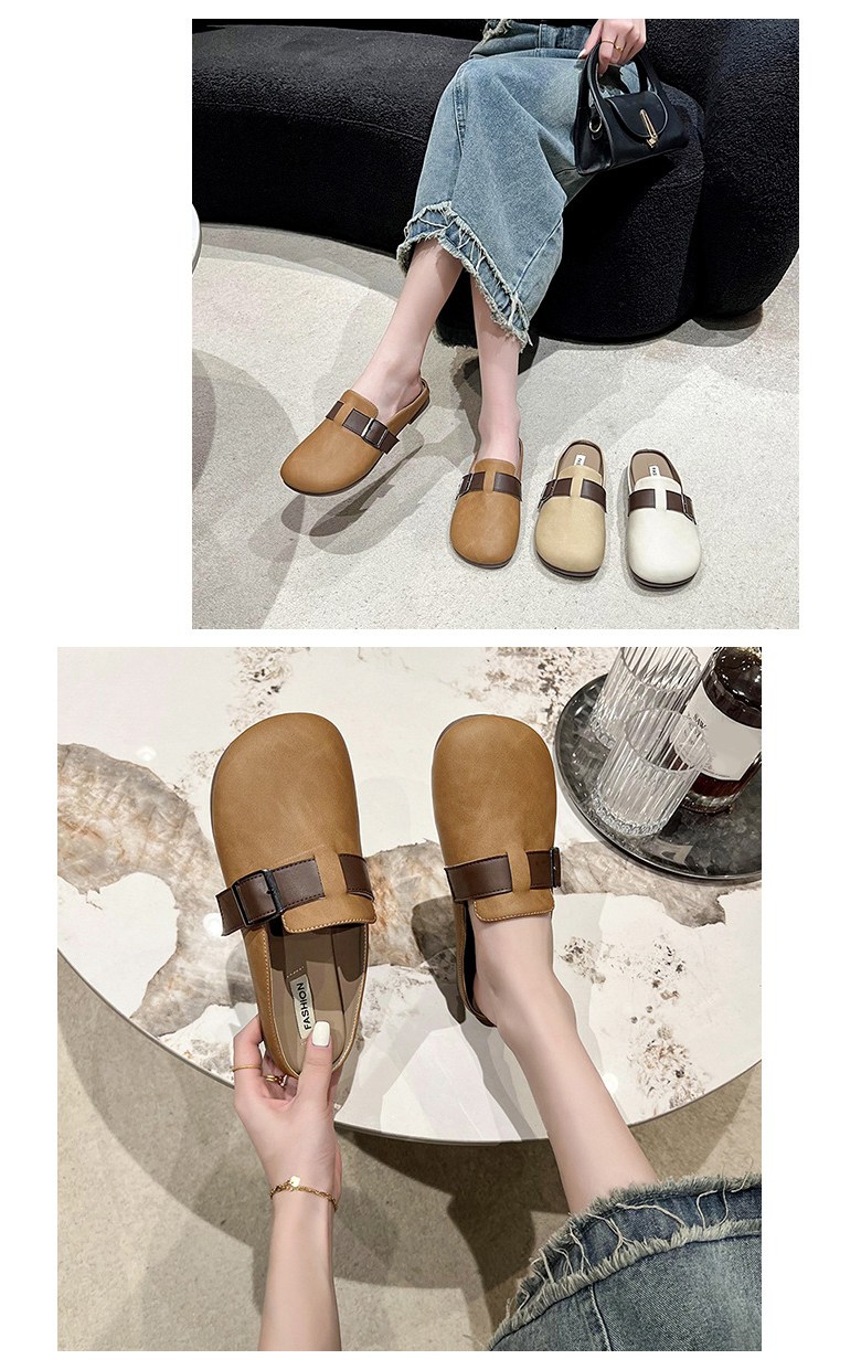 여성 발편한 반 여성뮬슬리퍼형샌들