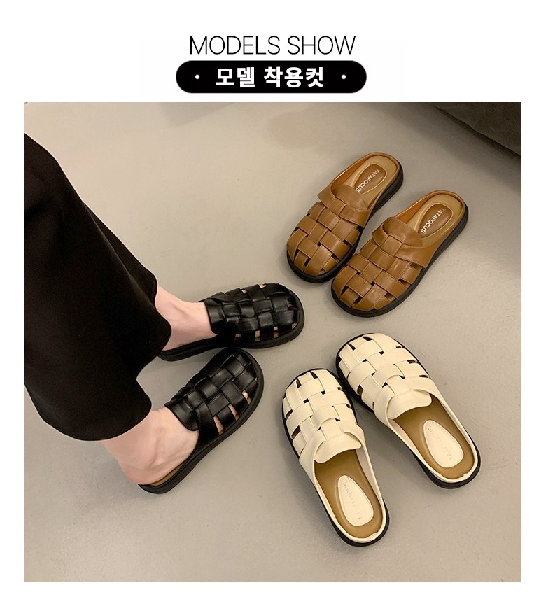 여성 발편한 사계절 여성뮬슬리퍼형샌들
