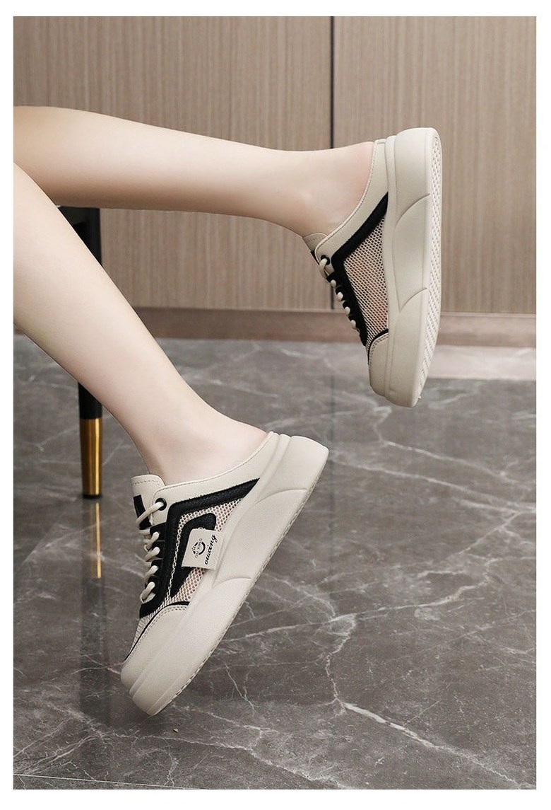 여성 발편한 메쉬 여성뮬슬리퍼형샌들