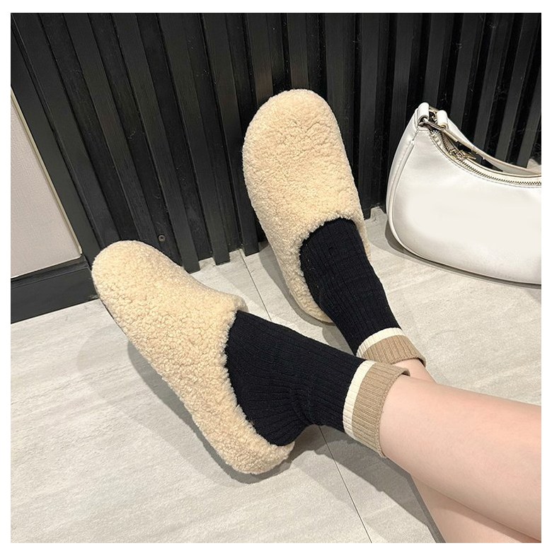 여성 발편한 털 여성뮬슬리퍼형샌들