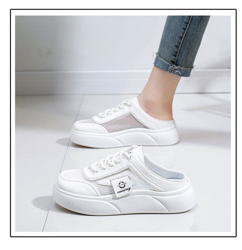 여성 발편한 메쉬 여성뮬슬리퍼형샌들