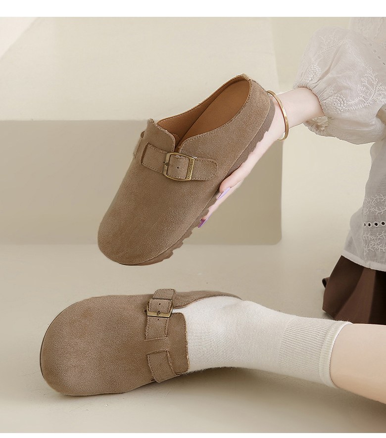 여성 발편한 플랫 여성뮬슬리퍼형샌들