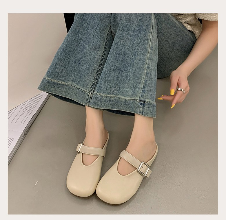여성 버클 뮬 여성뮬슬리퍼형샌들