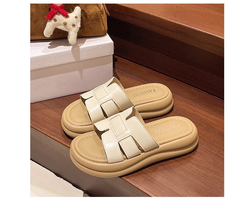 여성 발편한 통굽 여성뮬슬리퍼형샌들