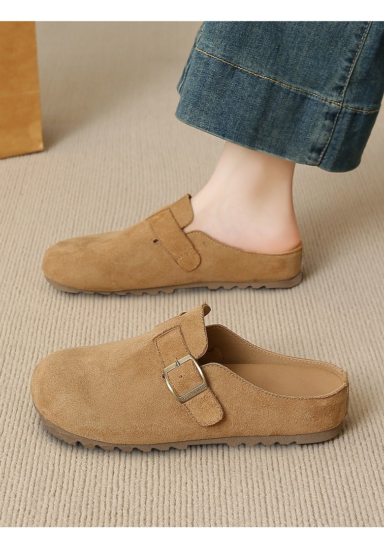 여성 발편한 플랫 여성뮬슬리퍼형샌들