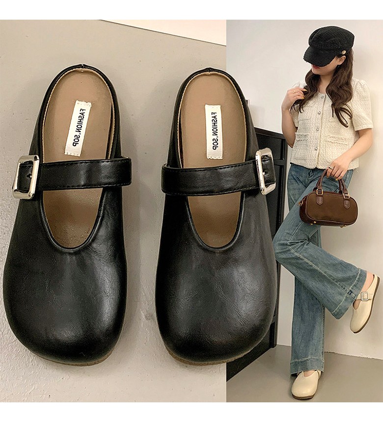여성 버클 뮬 여성뮬슬리퍼형샌들