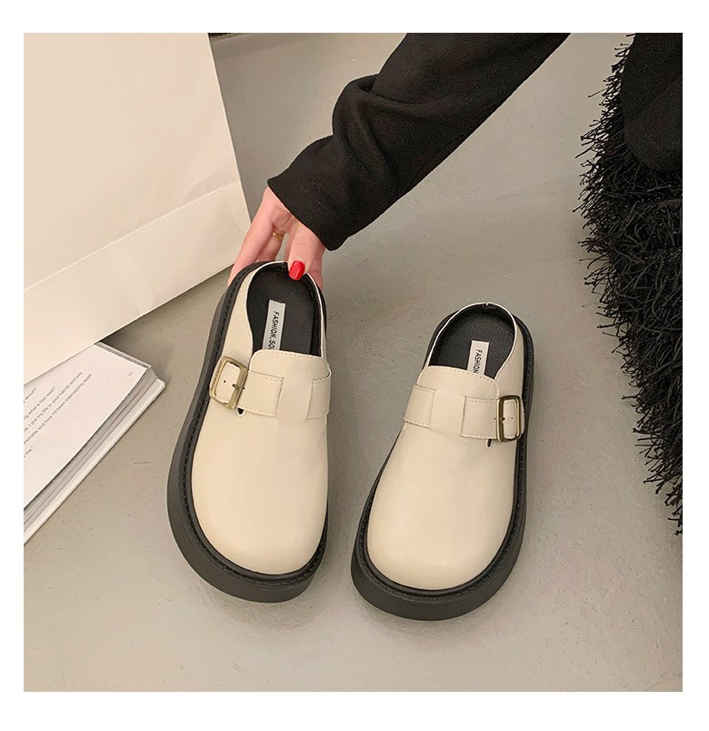 여성 발편한 통굽 여성뮬슬리퍼형샌들