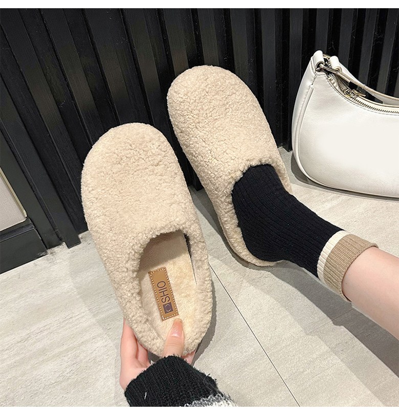 여성 발편한 털 여성뮬슬리퍼형샌들